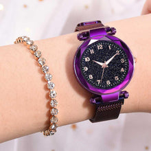Load image into Gallery viewer, Women Starry Sky Watch Luxury Magnetic Buckle Mesh Band Quartz Wristwatch Female Rose Gold Diamond Watches zegarek damsk