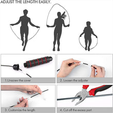 Load image into Gallery viewer, Fitness Skipping Rope Tangle-Free Jumping Rope Cable and 6” Memory Foam Handles for Workout Equipments Aerobic Exercise Fitness
