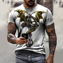 Load image into Gallery viewer, 2021 New Male/female Short-sleeved T-shirt Dragon Sword 3d Printing Short-sleeved Casual Hip-hop 3d Printing Plus Size Top T-shi