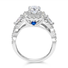 Load image into Gallery viewer, Newshe 2 Pcs Engagement Ring Set 925 Sterling Silver Wedding Rings For Women 1.5 Ct Halo Round Cut AAAAA CZ Jewelry