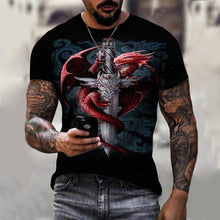 Load image into Gallery viewer, 2021 New Male/female Short-sleeved T-shirt Dragon Sword 3d Printing Short-sleeved Casual Hip-hop 3d Printing Plus Size Top T-shi