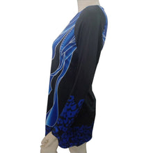 Load image into Gallery viewer, Plus size 4xl 5xl 2019 Women New summer Boho Print Blue Tops Long Sleeve Elasticity Female T-Shirt Casual Loose Ladies Tee Shirt