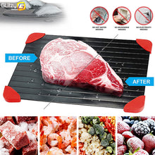 Load image into Gallery viewer, Fast Defrosting Tray Thaw Frozen Food Meat Fruit Quick Aluminum Alloy Steel Plate Board Defrost Kitchen Gadget Tool