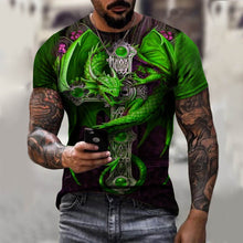 Load image into Gallery viewer, 2021 New Male/female Short-sleeved T-shirt Dragon Sword 3d Printing Short-sleeved Casual Hip-hop 3d Printing Plus Size Top T-shi