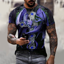 Load image into Gallery viewer, 2021 New Male/female Short-sleeved T-shirt Dragon Sword 3d Printing Short-sleeved Casual Hip-hop 3d Printing Plus Size Top T-shi