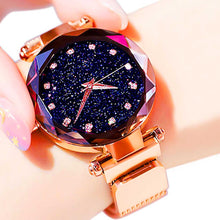 Load image into Gallery viewer, Women Starry Sky Watch Luxury Magnetic Buckle Mesh Band Quartz Wristwatch Female Rose Gold Diamond Watches zegarek damsk