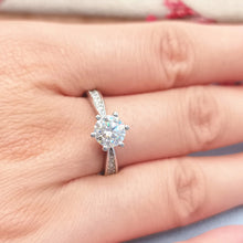 Load image into Gallery viewer, GEM&#39;S BALLET 925 Sterling Silver Jewelry 1ct 2ct 3ct Classic Style Moissanite Diamond Ring Wedding Engagement  Ring For Women
